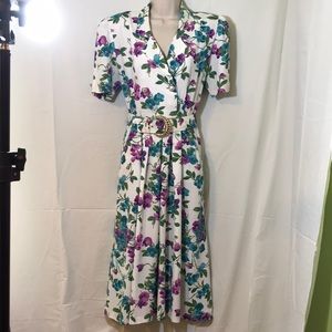 White/Purple Floral Dress